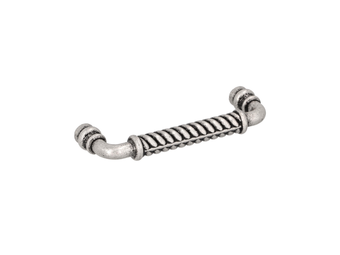 Conjunto de 25 Puxadores HARDWAREXCHANGE em Zamac com 96mm de distância central, prata antiga brilhante