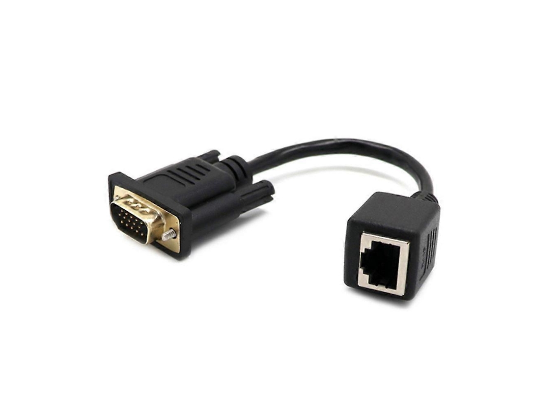 Cabo Adaptador VGA Lurelia para RJ45, Macho para Fêmea, 15 cm, Preto