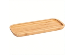 Bandeja Bambu Natural Servir Refeições Petiscos 26 36cm