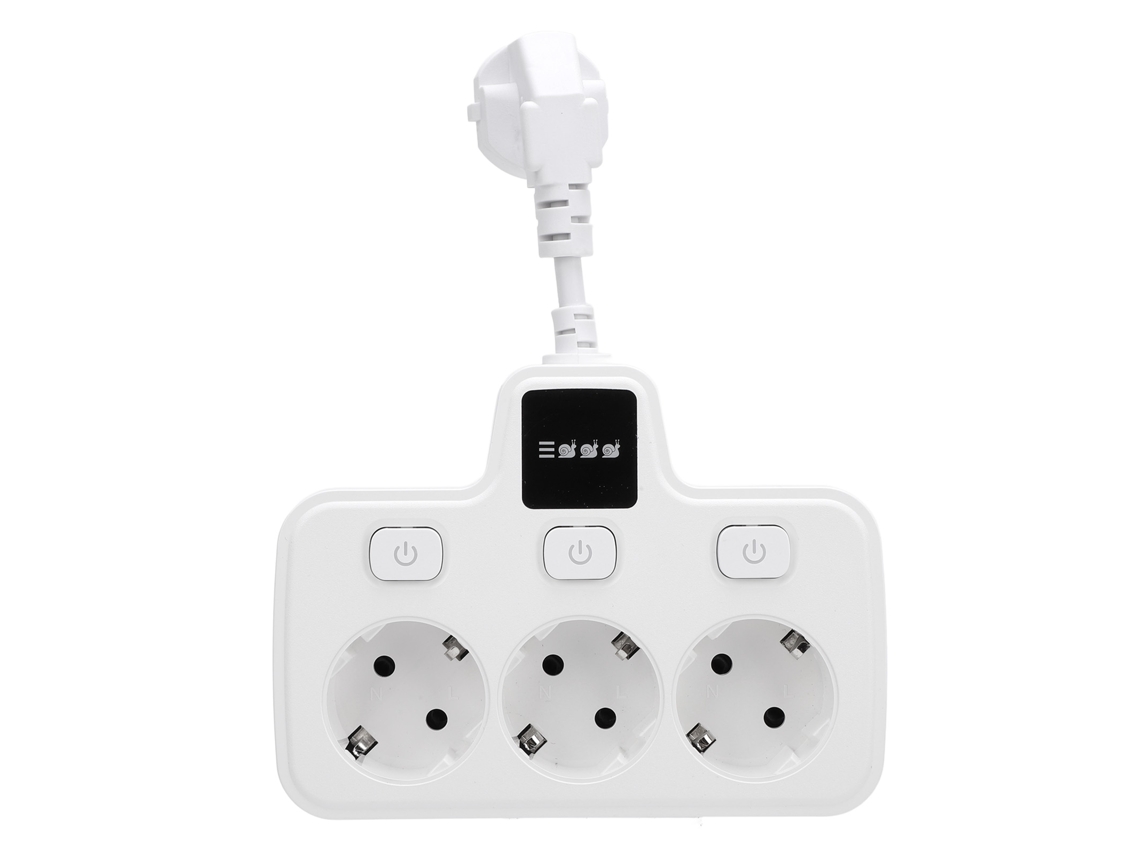 Ronjoe-tomada Múltipla Com Interruptor 3 Vias Adaptador De Tomada 2 Pinos Extensor De Tomada Branco