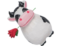 Estatueta Madeira Esculpida Vacas Miniatura Decoração Estatuetas Animais Escritório Vaca À Mão Casa GOKOCO
