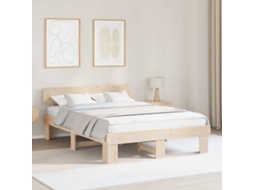 Vidaxl Estrutura Da Cama Com Cabeceira Natural 140 X 200 Cm