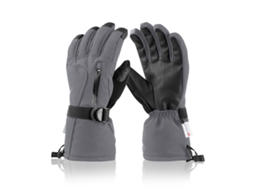 Luvas De Esqui Impermeáveis ​​com Tela Sensível Ao Toque Para Homens E Mulheres, Luvas De Inverno Com Bolso Cinza Aquaforge