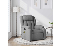 Vidaxl Poltrona De Massagens Reclinável Tecido Cinzento-claro
