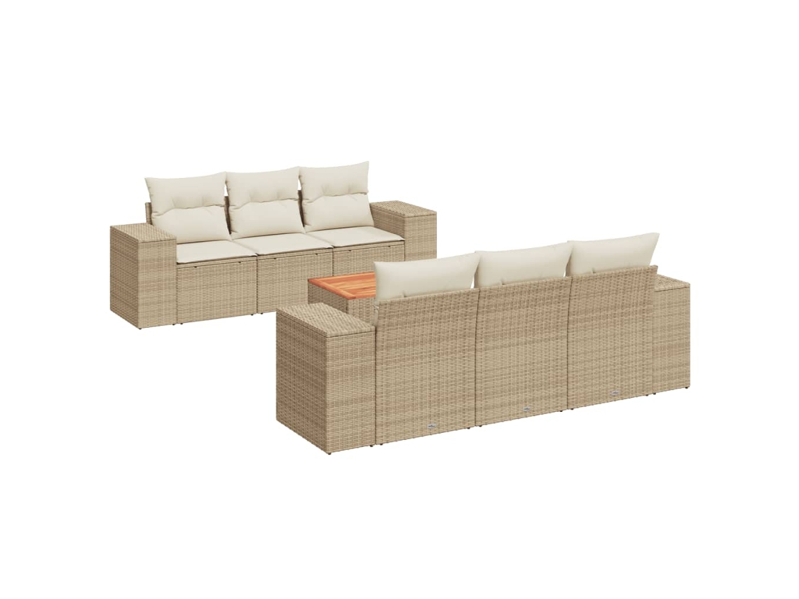 Garden Sofa Set, Garden Sofa Sets Vidaxl Bege Rattan / Vime (n/a)