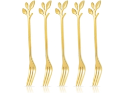 2026 5 Colheres de sopa de Pós dinner Ouro Aço Inoxidável 12cm, Design de Folha, para Festa Casamento Cozinha Utensílios de Mesa