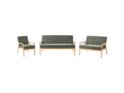 Conjunto De Sala De Estar Beliani Esrum De Tela Verde 151x72x79