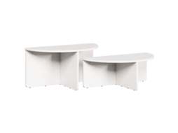 Conjunto 2 Mesa De Centro Vidaxl Branco Madeira De Pinho Maciça (79 X 39,5 X 40 Cm)