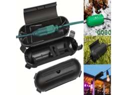 Kit Com 3 Protetores De Extensão Elétrica Para Uso Externo, Preto /verde, Proteção E Segurança Para Conectores Em Ambientes Externos