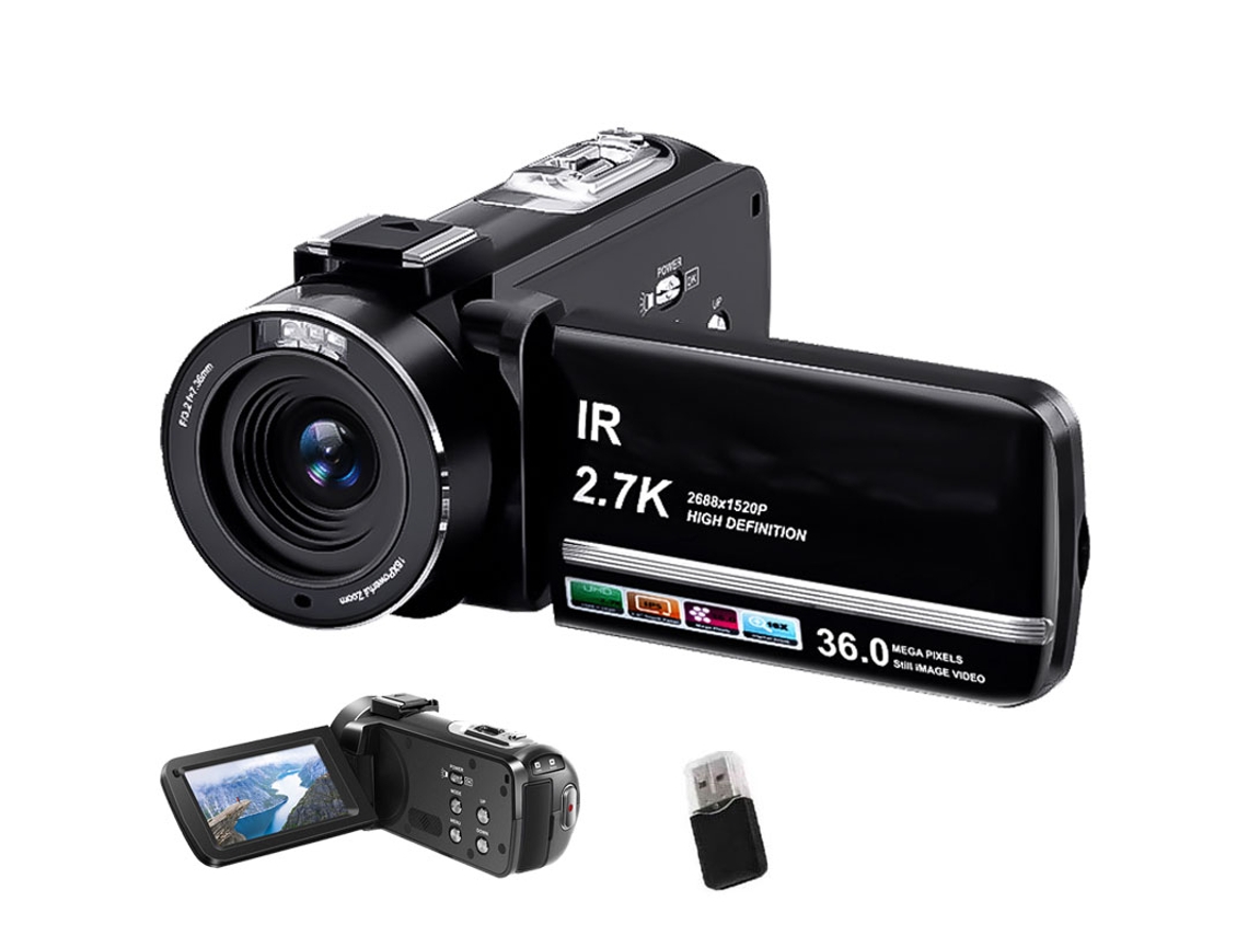 Filmadora 2.7k SZSMART Hdv 3051 36mp Visão Noturna Ir Câmera de Vídeo Tela Tátil 3.0" para Youtube Vloggers