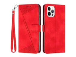 Capa Pega Para Iphone 15 Pro Max Pele Sintética Vermelho