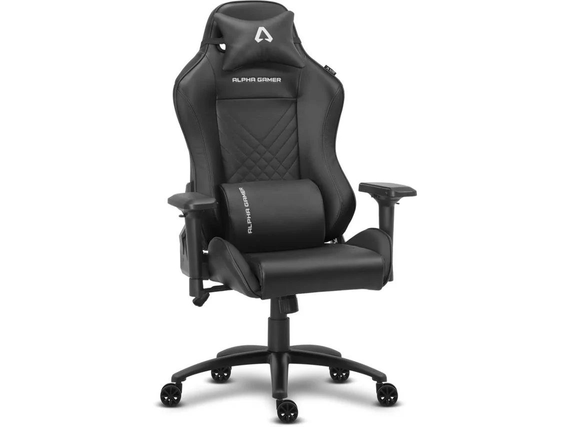 Cadeira Gaming ALPHA GAMER Nysa (Até 150 kg - Elevador a gás Classe 4 - Preto)