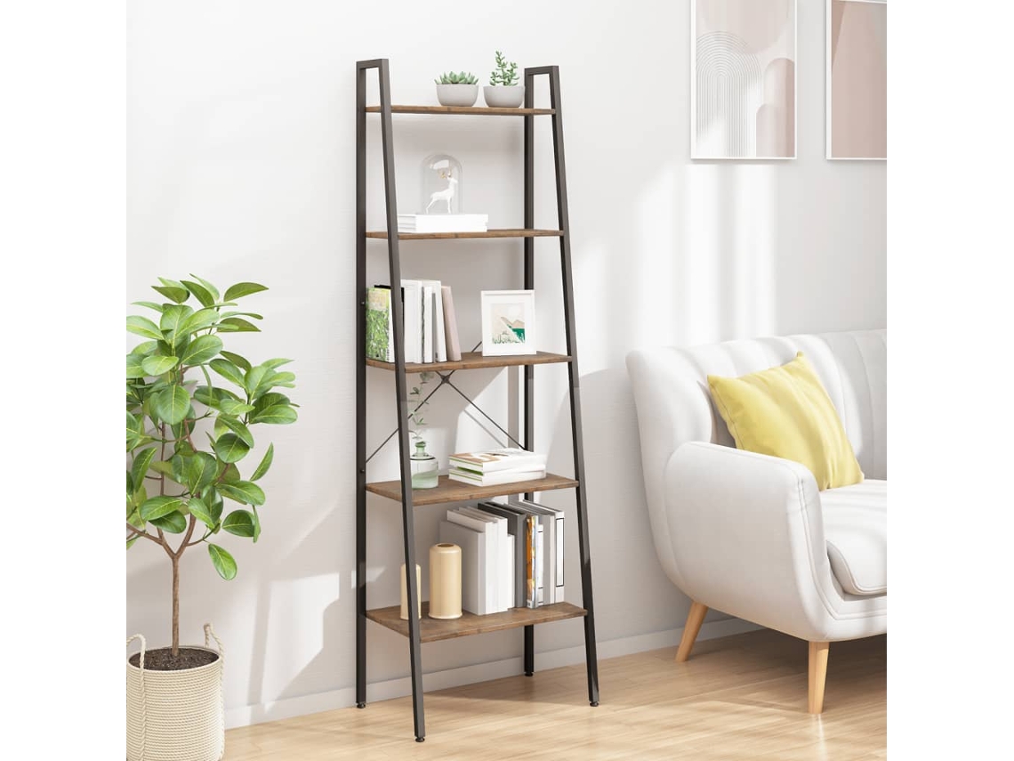 Vidaxl Estante De Pé 5 Prateleiras 56x35x174 Cm Castanho-escuro/preto