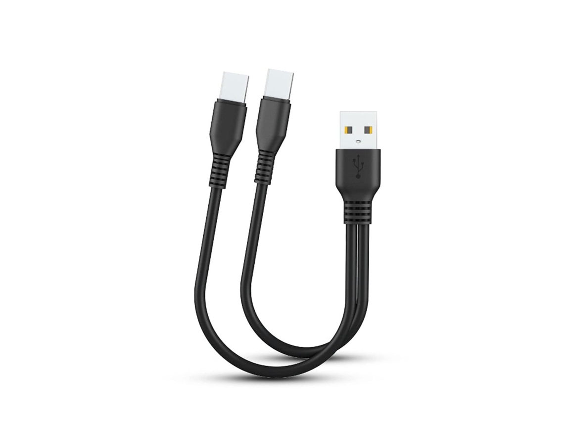 Cabo Divisor 2 Em 1 Com Duas Portas Usb Tipo C Para Carregamento De Celular.