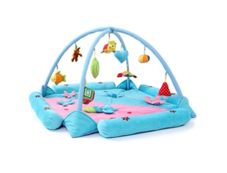 Parque para Bebé BEUNIK 120X120X60 Cm Abs e Algodão Azul e Rosa