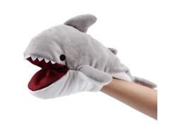 2026 marioneta de Tiburón de Peluche Con Boca Móvil, Juguete Interactivo para Juegos Imaginativos, 33 Cm, Gris.