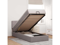 Vidaxl Cama Otomana Com Colchão 90x200 Cm Tecido Cinza