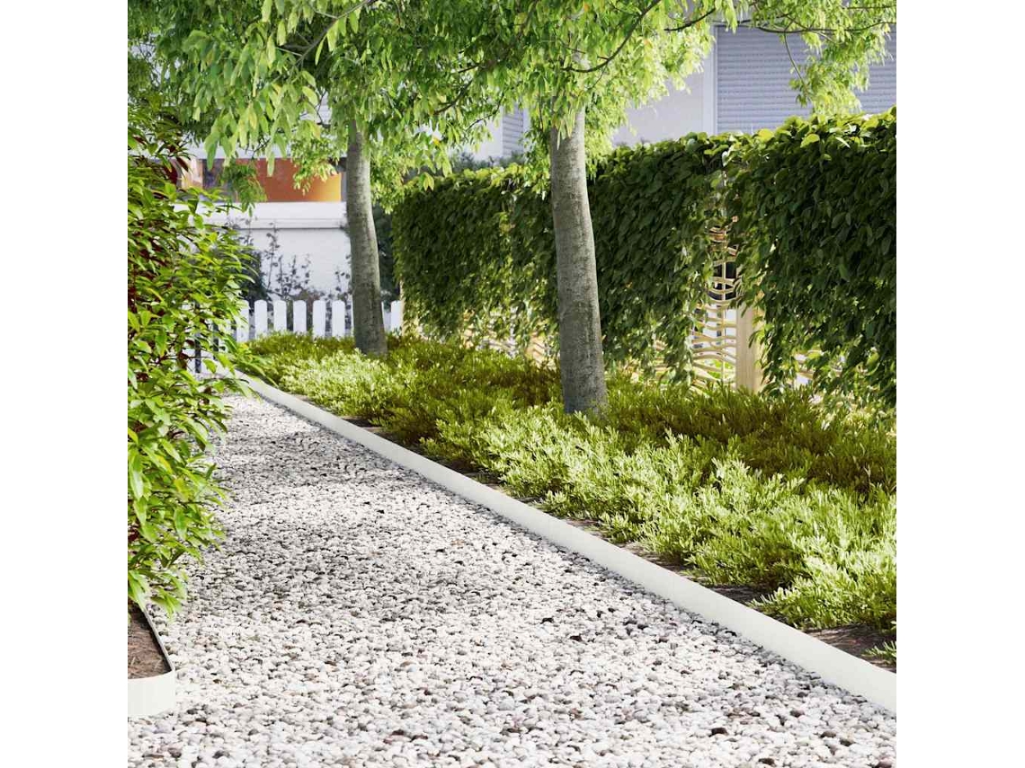 Vidaxl Acabamento Para Gramado 30 Unid. 100 X 0,05 X 15 Cm Branco