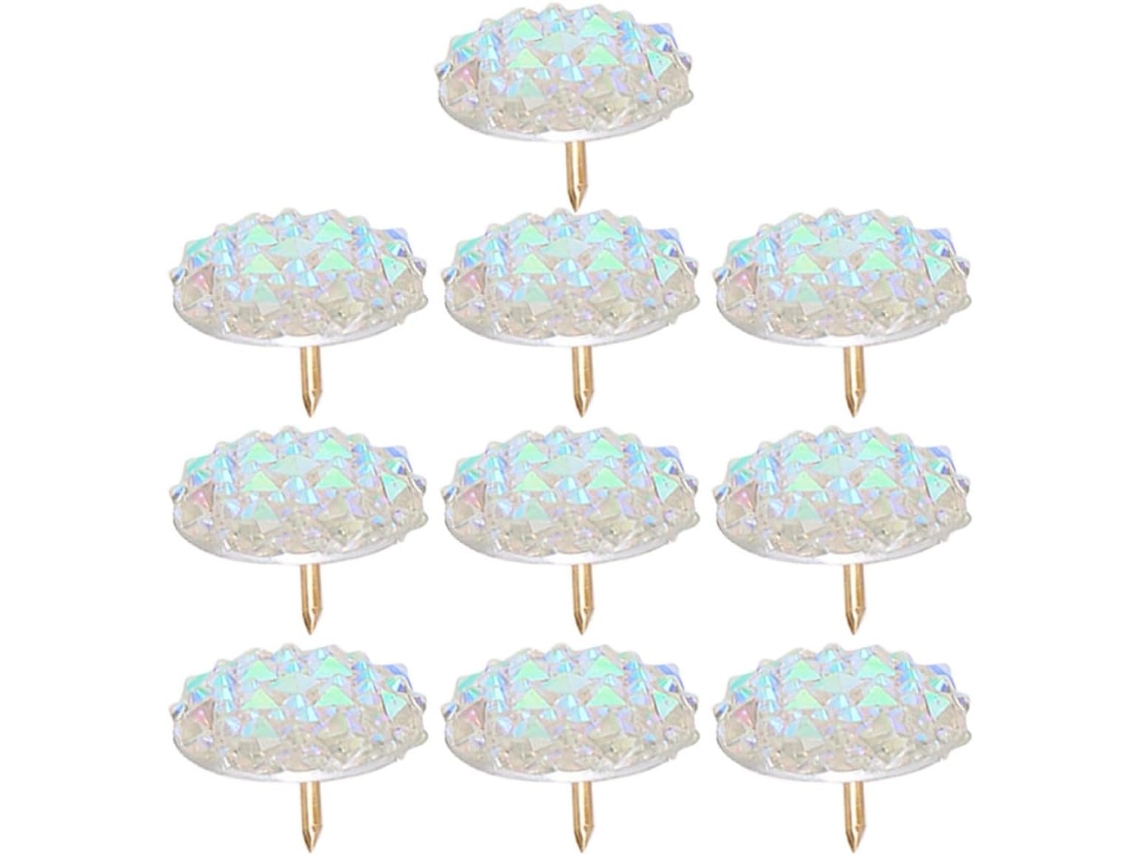 Luxshiny Alfinetes, Caixas Organizadoras Pequenas, Conjunto de 10 Unidades em Resina e Metal, com Design de Gema Artificial