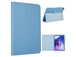 Capa de couro PU com textura de lichia e suporte de proteção completo para Lenovo Tab M10 Hengrongshen Tablet (3ª geração) - Azul-bebê