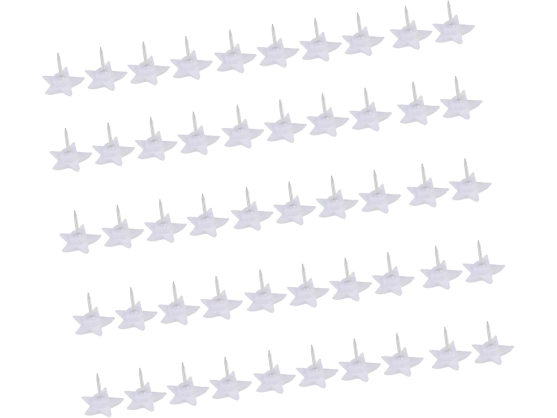 100-Tachinhas Decorativas Cortiça Com Isto Para Avisos Murais, Tachinhas Em Formato Estrela Para Letras