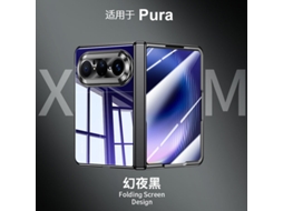 Capa Para Celular Huawei Pura X Max (preta, Alta Definição) Com Mola Central, Revestimento Magnético E Película Integrada.