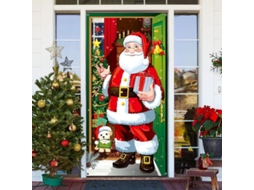 pano de Porta de Natal com Papai Noel | S/MARCA