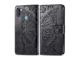 Capa De Couro Com Aba Horizontal, Estampa De Borboleta E Flor Em Relevo, Para Galaxy A11, Com Suporte, Compartimento Para Cartão, Carteira E Cordão.