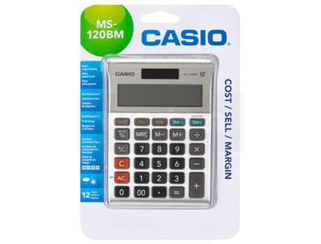 Calculadora Básica CASIO MS-120 BM Cinzento (12 dígitos)