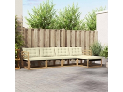 Vidaxl Conjunto De Sofás Para Exterior 5 Unid. Branco E Creme