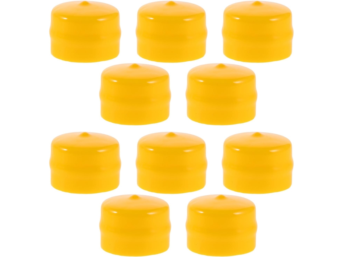 Pacote Com 10 Tampas De Rolamento De Eixo De Cortador De Grama De Plástico Amarelo