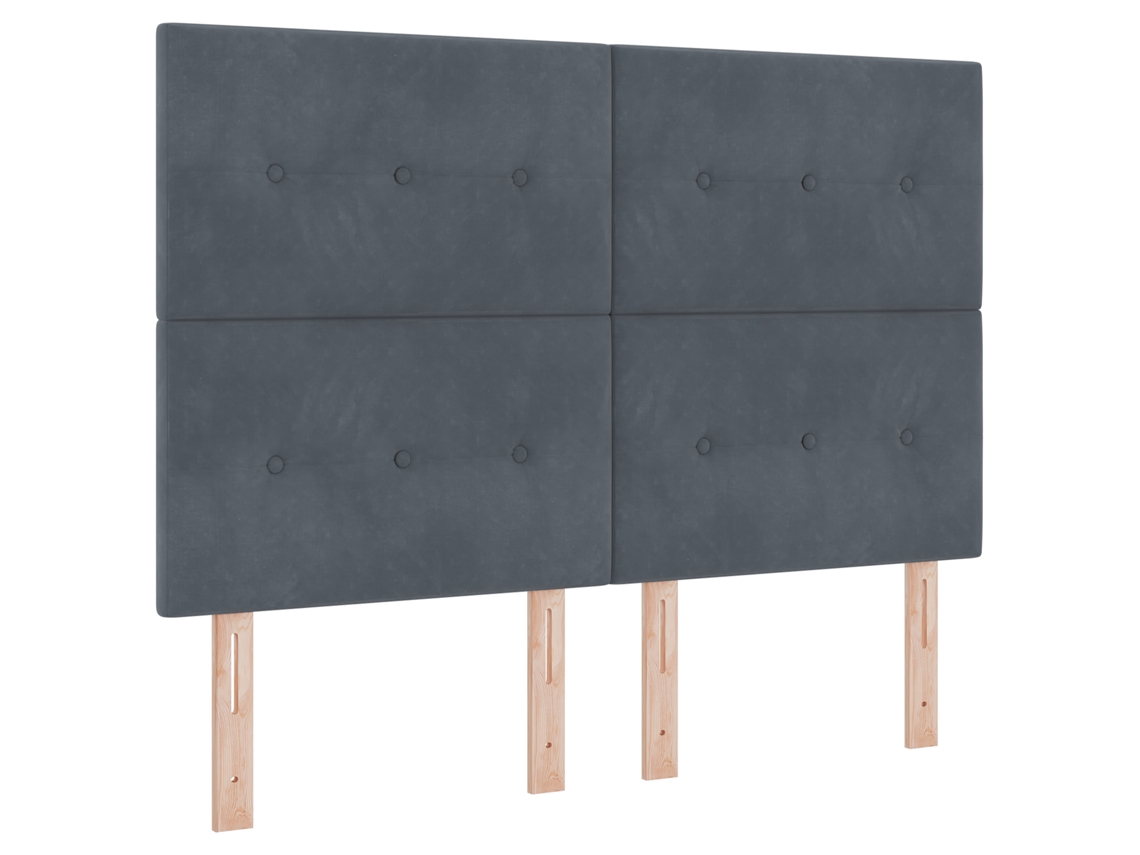 Conjunto 1 Cabeceira Estofada Vidaxl Cinzento Veludo (160 Cm)