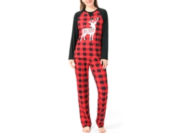 Laxiscreed Pijamas De Natal Para Família Com Estampado De Alce, Homem Com Manga Longa Para Festas E Convívio