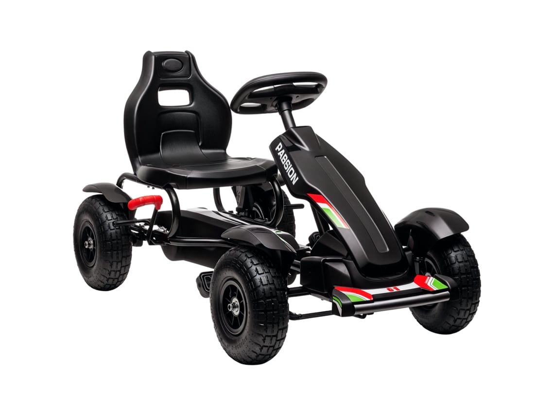 Kart Infantil com Banco Ajustável, Freio Manual, Pneus Borracha, Carga 50 Kg, 121x58x61 Cm, Preto | S/MARCA