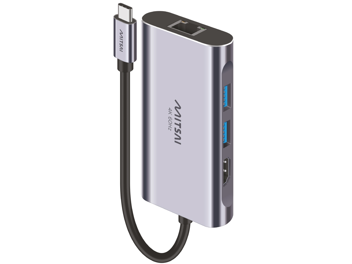 Hub 7 em 1 MITSAI Usb-C RJ45 + HDMI