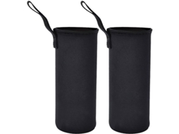 Conjunto de 2 capas para garrafas de água, leves e isoladas, em neoprene, com alça.