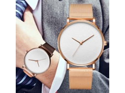 Relógio de quartzo casual Gaiety Fashion para homens e mulheres com pulseira de liga metálica.