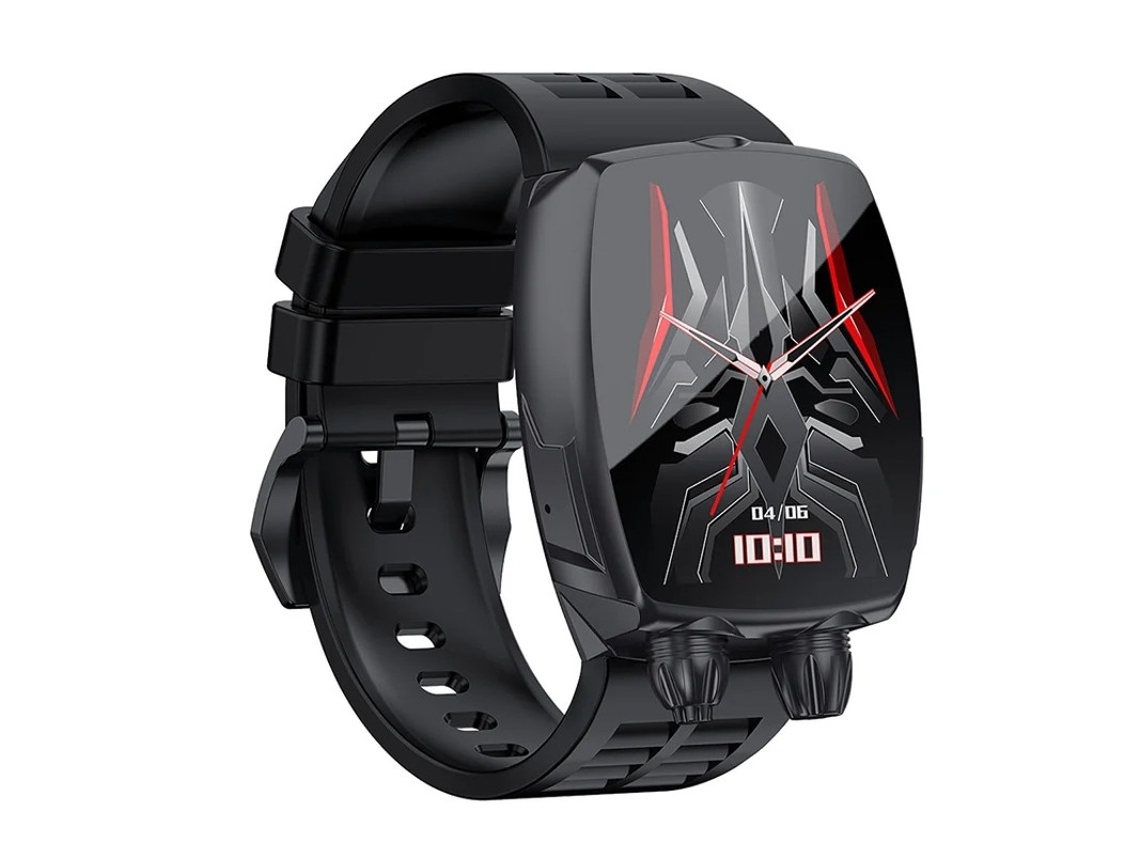 Bestvite Smartwatch Bluetooth 3atm à prova d'água, monitor de frequência cardíaca, oxigênio, sem sangue (preto)