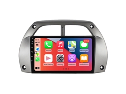 Auto Rádio Carro Bluetooth Autoradio 8GB RAM 128G ROM CarPlay Navegação GPS Ecrã Táctil RoverOne para Toyota RAV4 2 CA20 CA20W XA20 2000-2003  