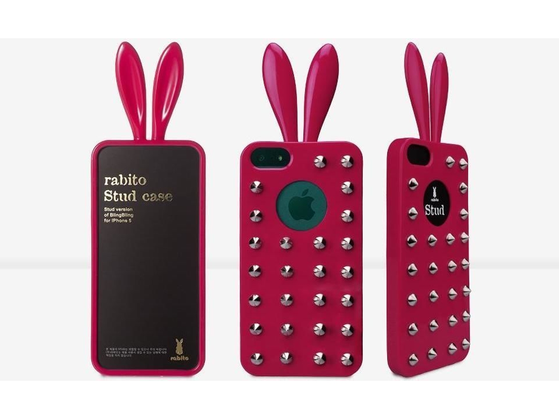 Capa iPhone 5, 5s, SE RABITO Tachas Rosa