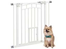 Barreira De Segurança 74-80 Cm Porta De Com Montagem A Pressão E Duplo Bloqueio Branco