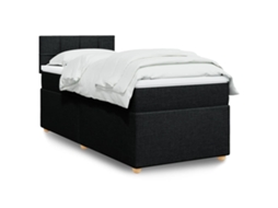 Vidaxl Cama Com Molas/colchão 90x190 Cm Tecido Preto