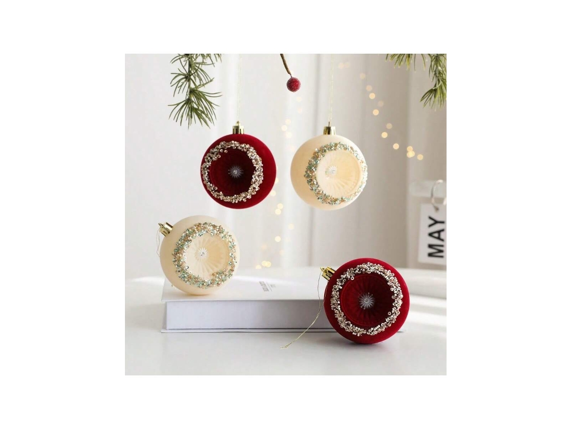 Bola De Natal Pintada, 5 Vermelho Escuro Igvtrade