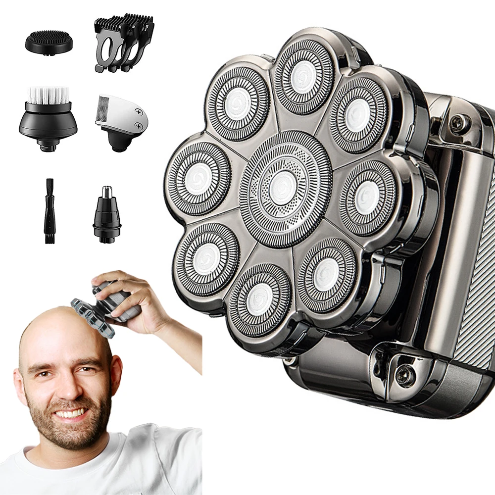 Barbeador Elétrico, Recarregável, À Prova D'água Ipx7, Com Visor Led