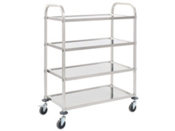 Serving Cart, Serving Carts Vidaxl Prateado Metal (107 X 55 X 125 Cm (4 Prateleiras))