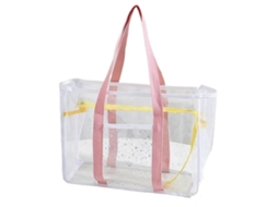 Bolsa De Praia Feminina Para Atividades Ao Ar Livre Pvc Transparente Para Viagem Armazenamento Prático Natação Rosa Yizhood