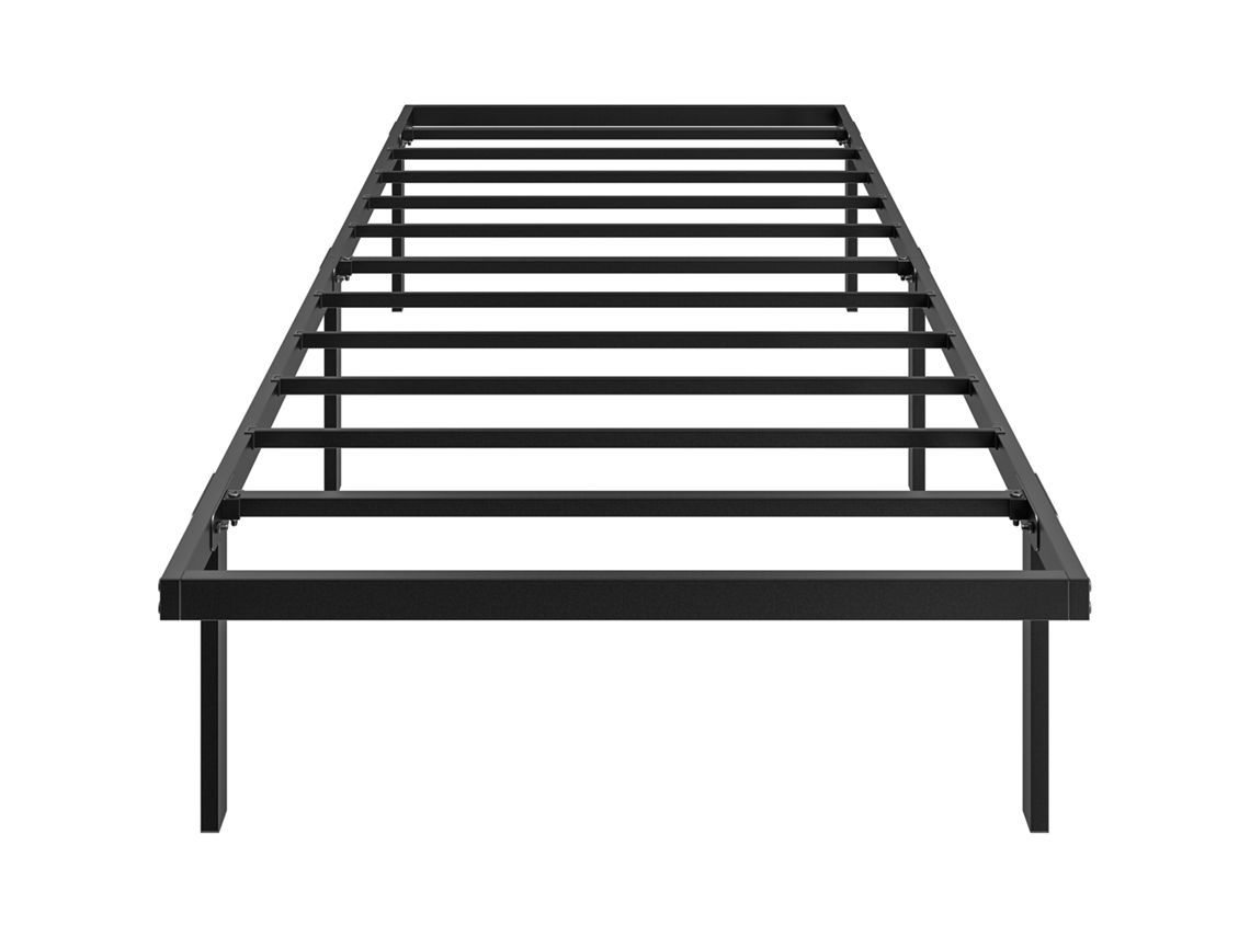 Estrutura Cama 90x200cm, Estrado Ripas Metálicas, Solteiro, Arrumação, Silencioso, Fácil Montagem, Preta