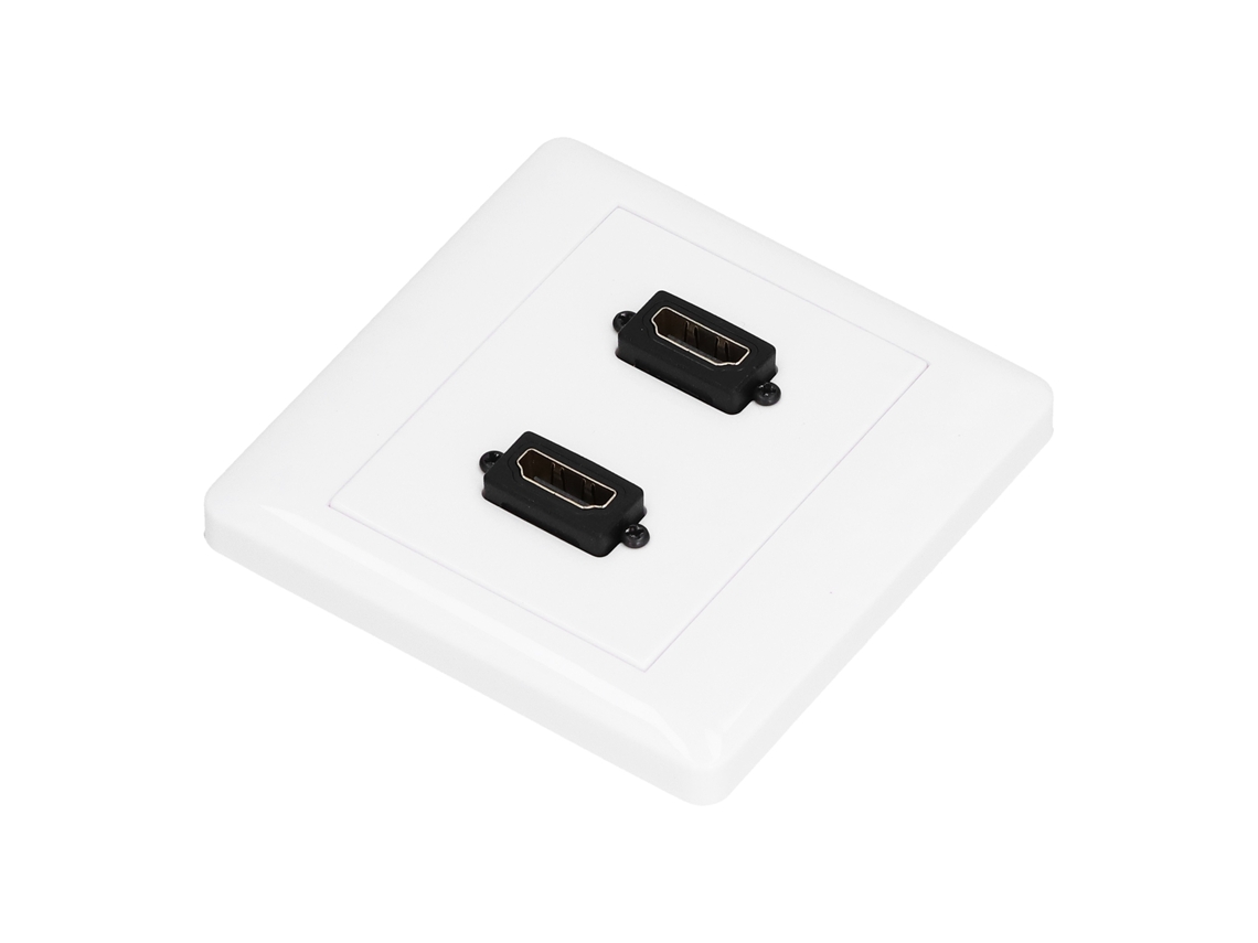 Placa de parede Primerox com 2 portas, interface multimídia, alta definição, Ethernet, coaxial, 4K HDR | S/MARCA