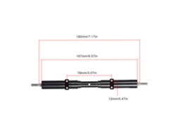 Mali eixo de Roda Traseira de Metal 167mm para Caminhão Reboque Tamiya 1/10 Rc Sem Tração