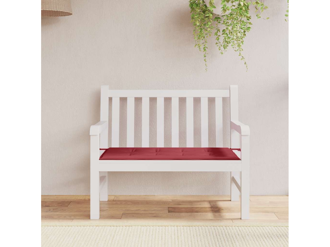 Vidaxl Almofadão P/ Banco De Jardim Tecido Oxford Vermelho Tinto